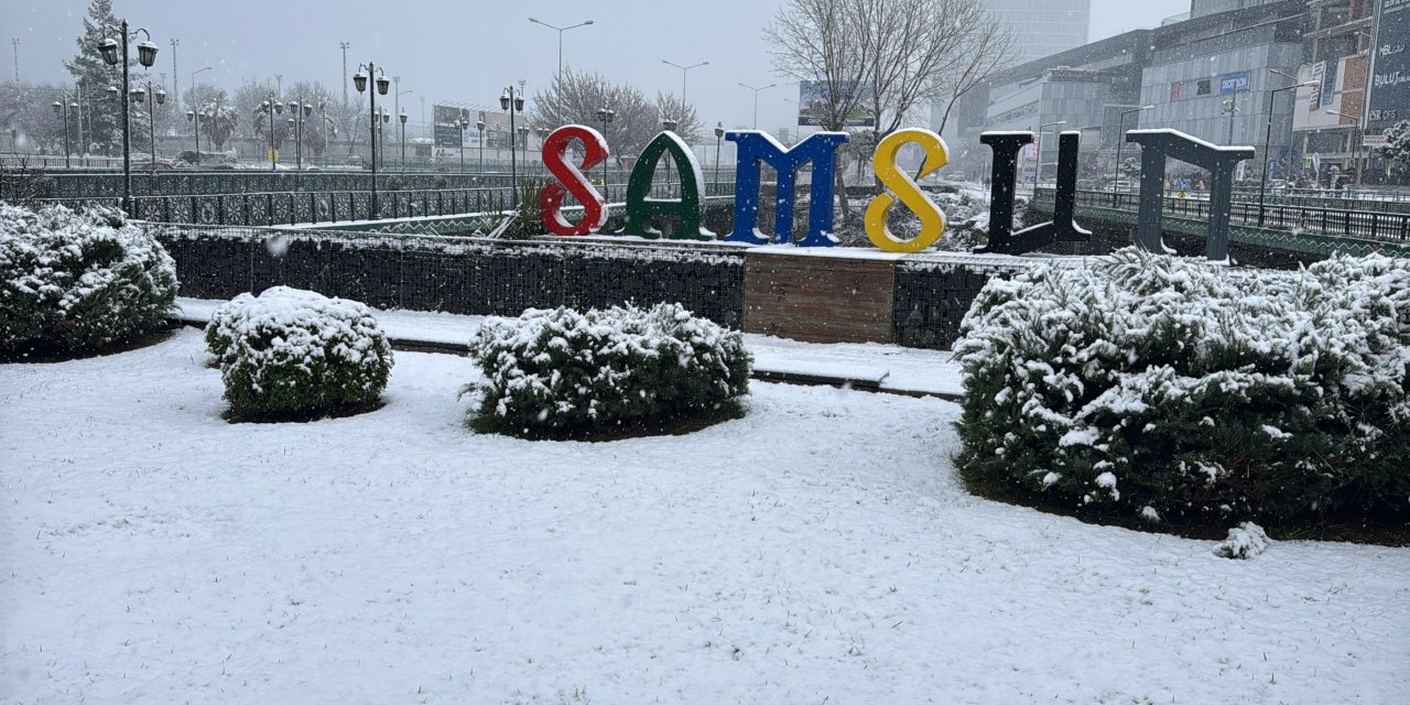 Samsun'da kar yağışı etkili oldu