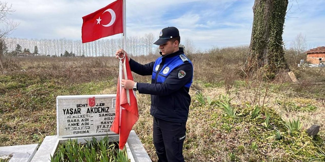 Şehit mezarlarına bakım yapıldı