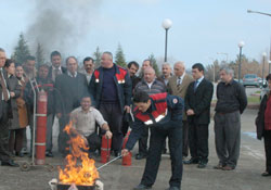 OMÜde yangın tatbikatı yapıldı