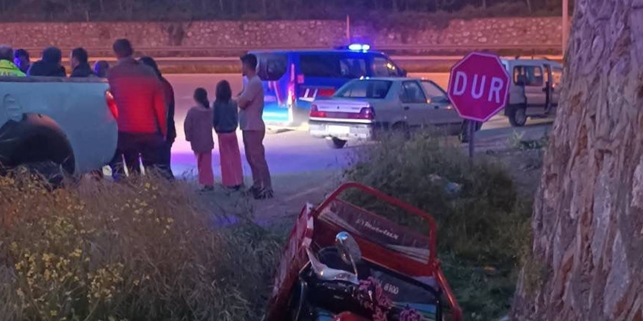 Devrilen motosikletin sürücüsü ağır yaralandı