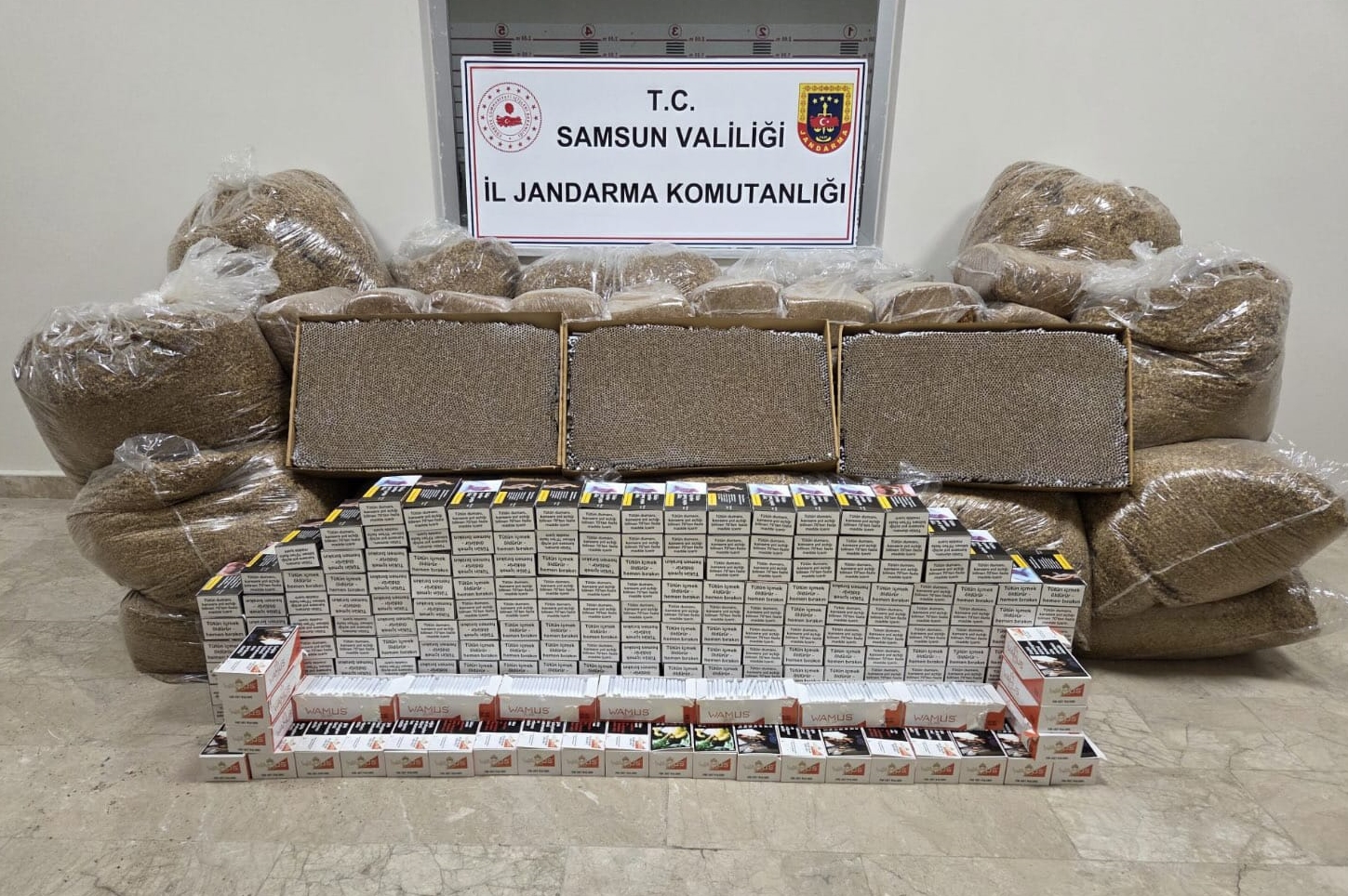 Samsun'da 1 Ton 75 Kilogram Kaçak Tütün Ele Geçirildi