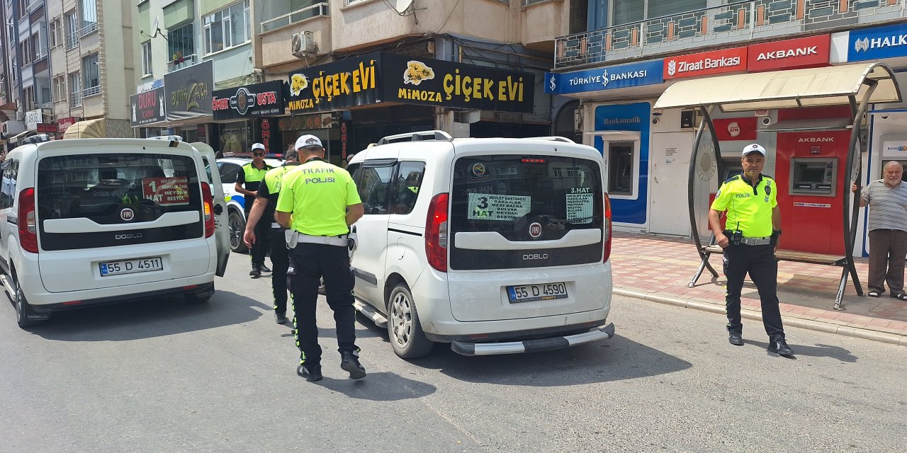 Samsun'da ticari araçlara yönelik trafik denetimi
