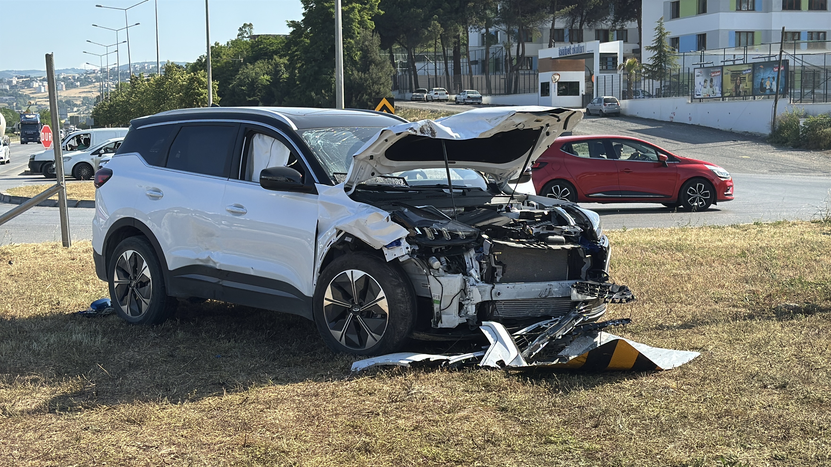 Samsun'da Cip İle Otomobilin Çarpıştığı Kazada 4 Kişi Yaralandı