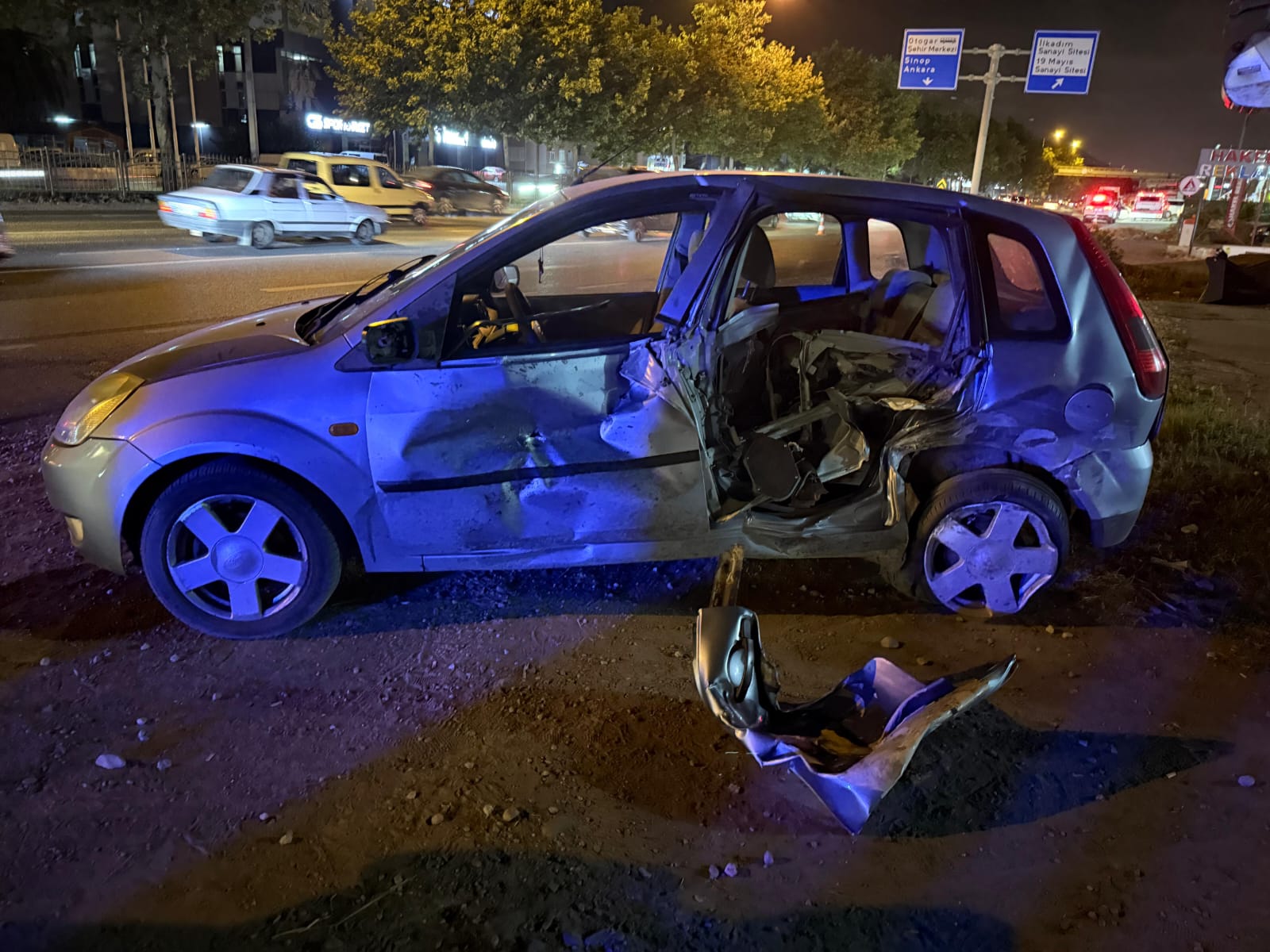 Samsun’da iki otomobilin çarpıştığı kazada 2 kişi yaralandı