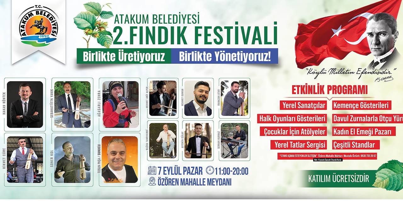 Atakum Belediyesi Geleneksel 2. Fındık Festivali başlıyor
