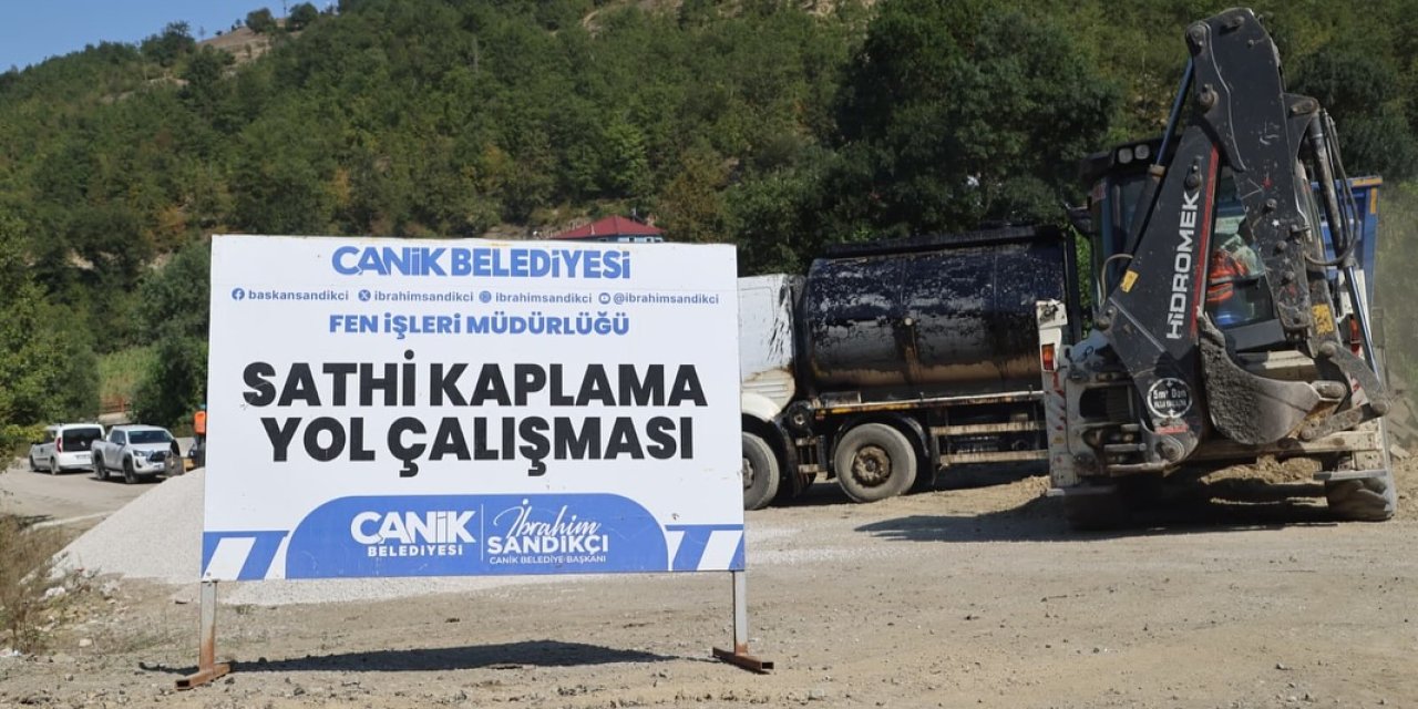Canik'te yol çalışmaları devam ediyor