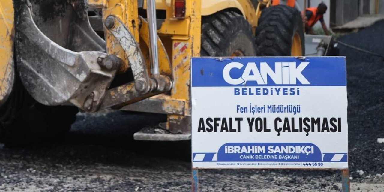 Canik'te yol çalışmaları devam ediyor