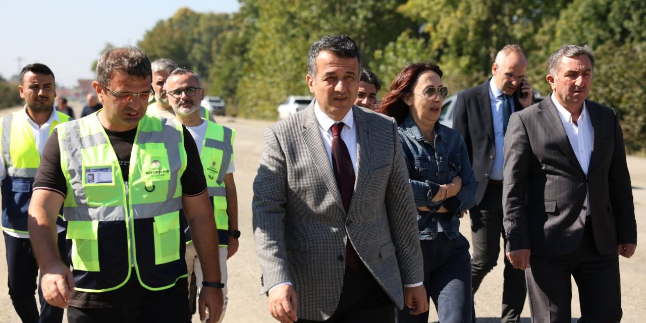 Terme'de bulvar yolu çalışmalarını inceledi
