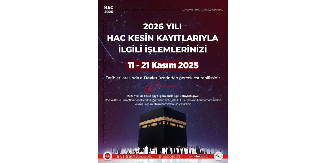 Samsun Müftülüğü duyurdu: 2026 Yılı hac kesin kayıt işlemleri başladı