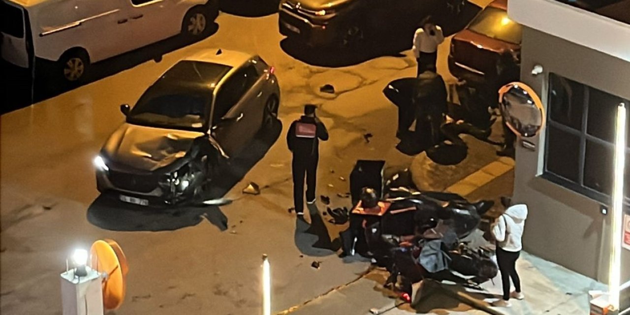Otomobilin çarptığı motosikletin sürücüsü yaralandı