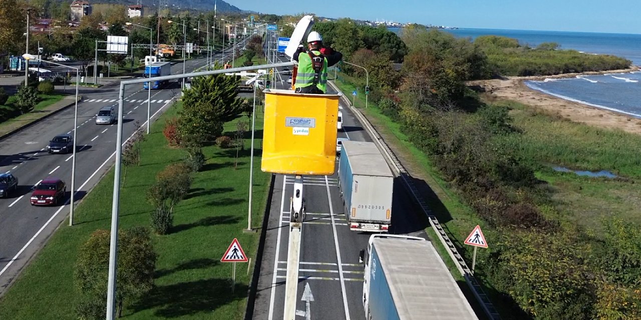 Ordu-Samsun hattında aydınlatma çalışması
