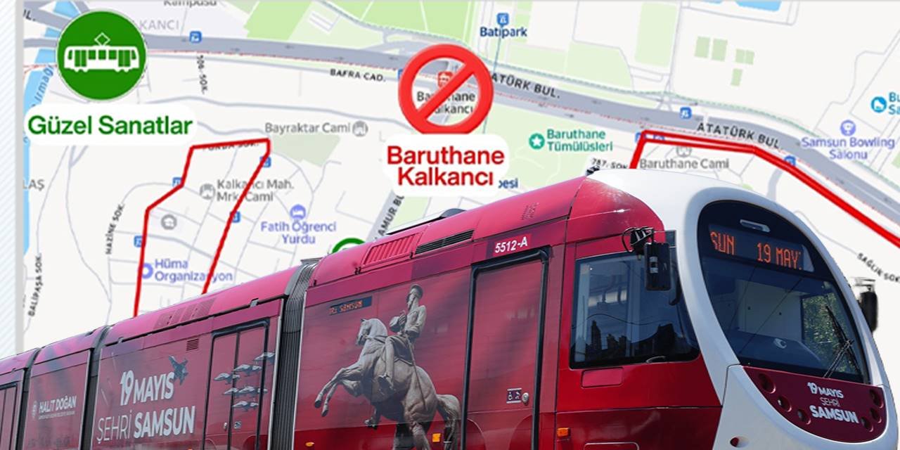 Baruthane / Kalkancı durakları hizmet dışı kalacak