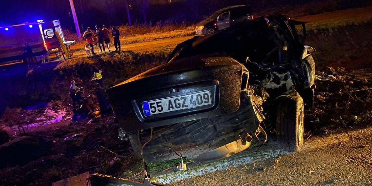 Devrilen otomobilin sürücüsü hayatını kaybetti