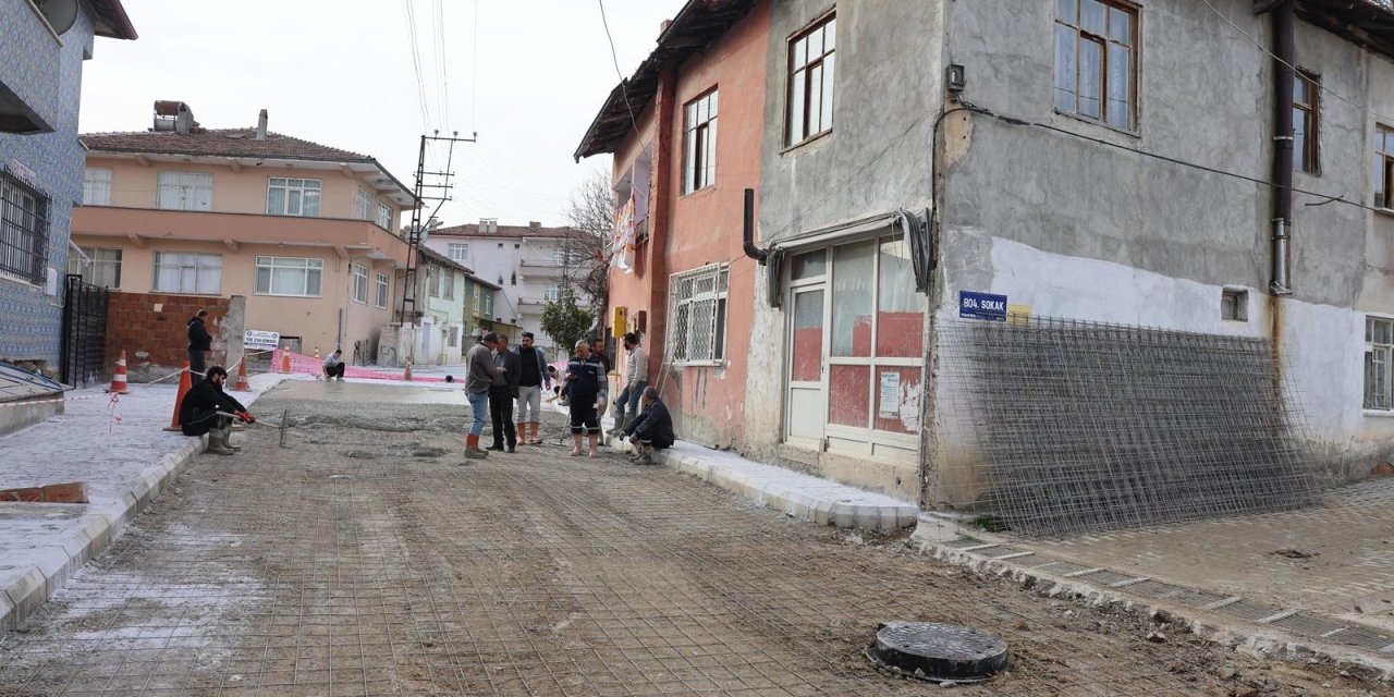 Baskı beton çalışması başladı