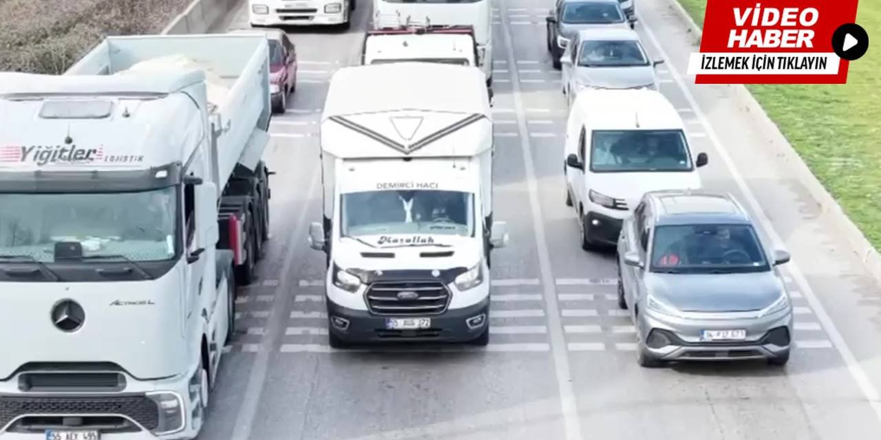 Uygulamadan kaçmak için sürücü değiştirenler drona yakalandı