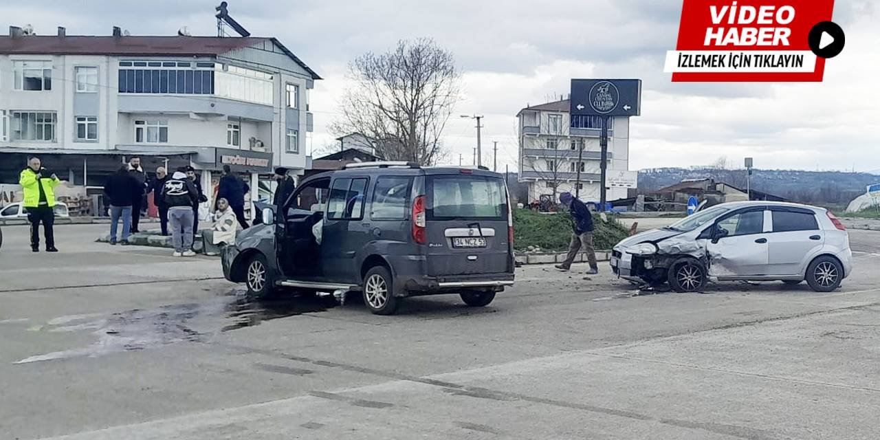 Trafik kazası güvenlik kamerasıyla görüntülendi