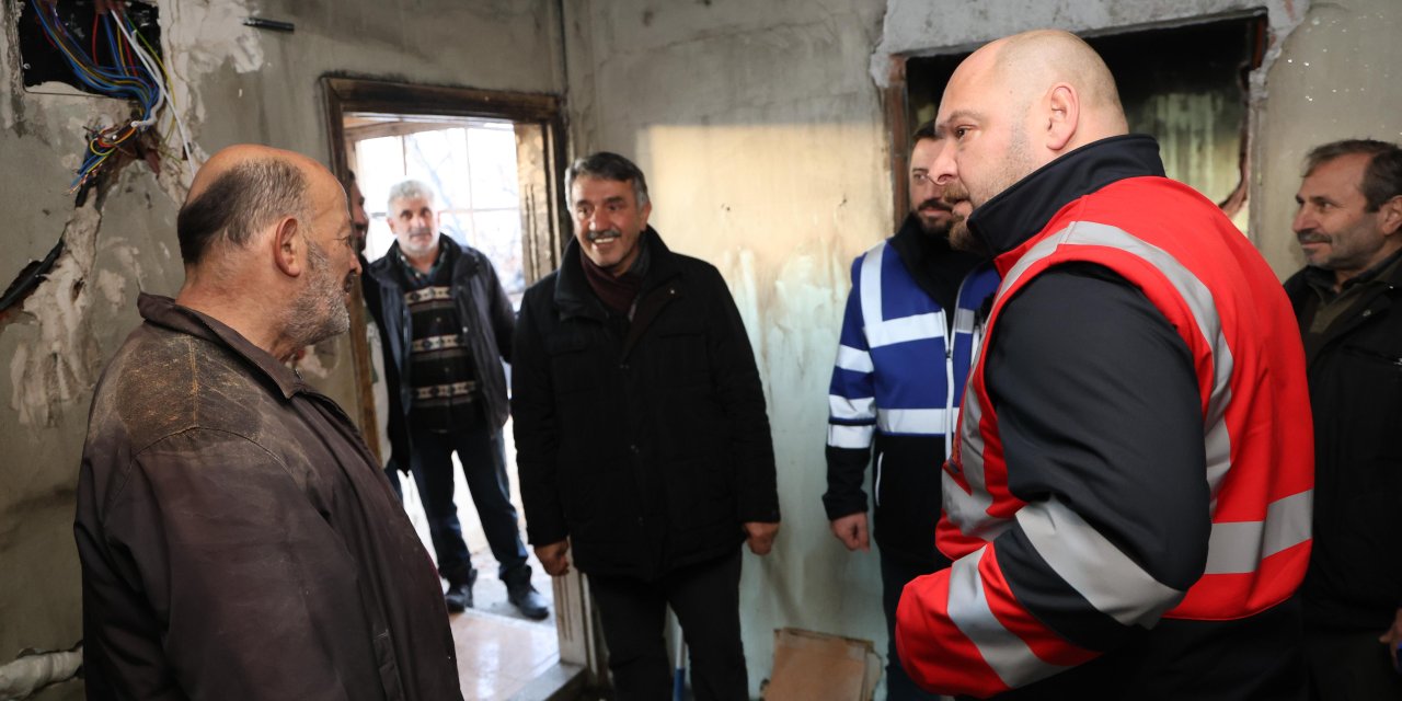 Yangın mağduru aileye destek oldu