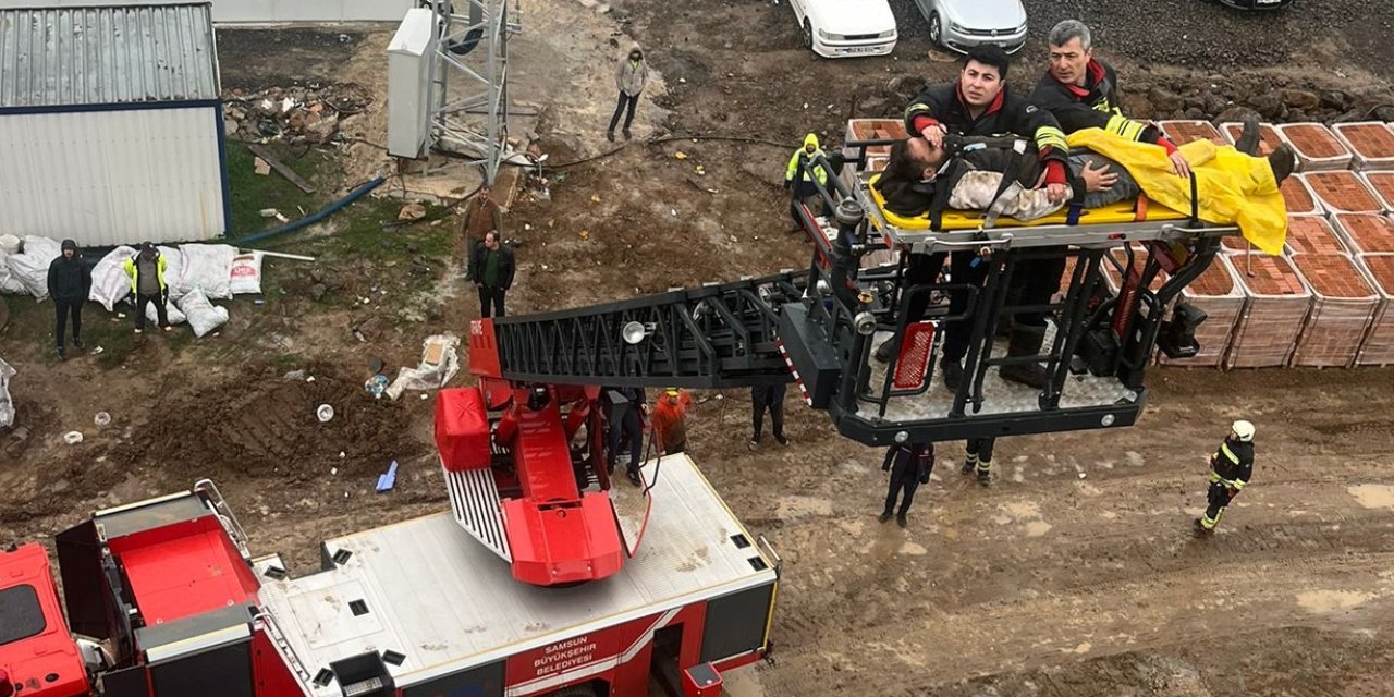 İnşaatta bir alt kata düşen işçi yaralandı