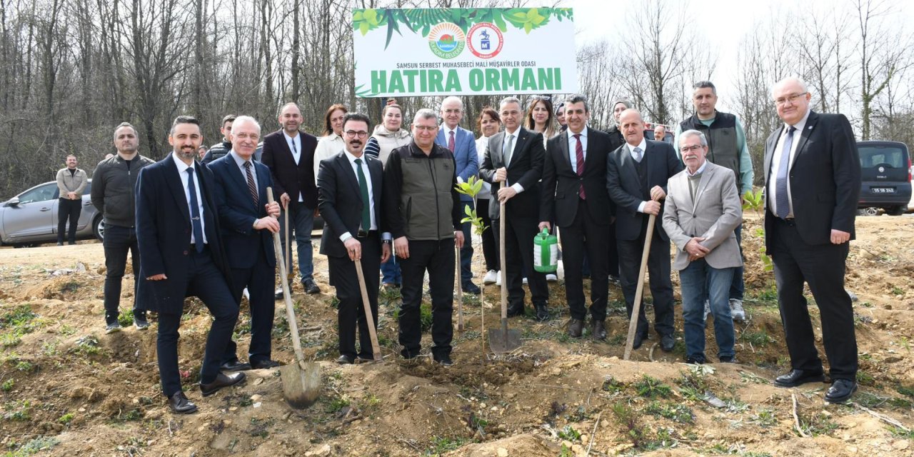 Hatıra Ormanı için fidanlar toprakla buluştu
