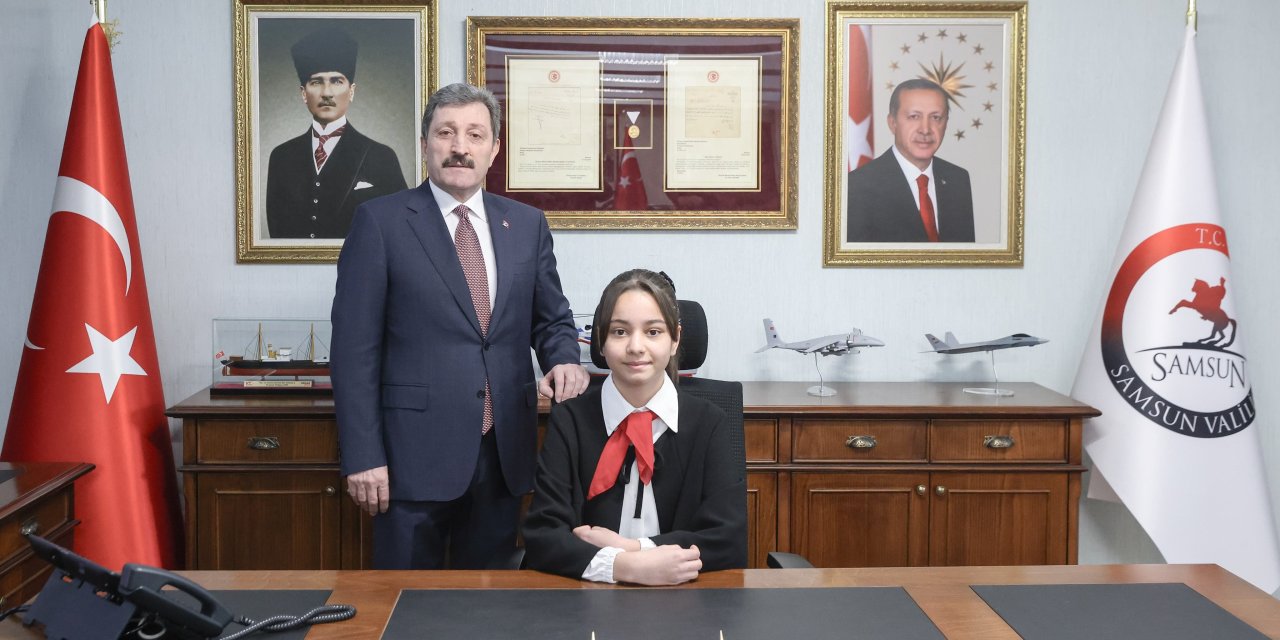 Minik öğrenci valilik makamına oturdu