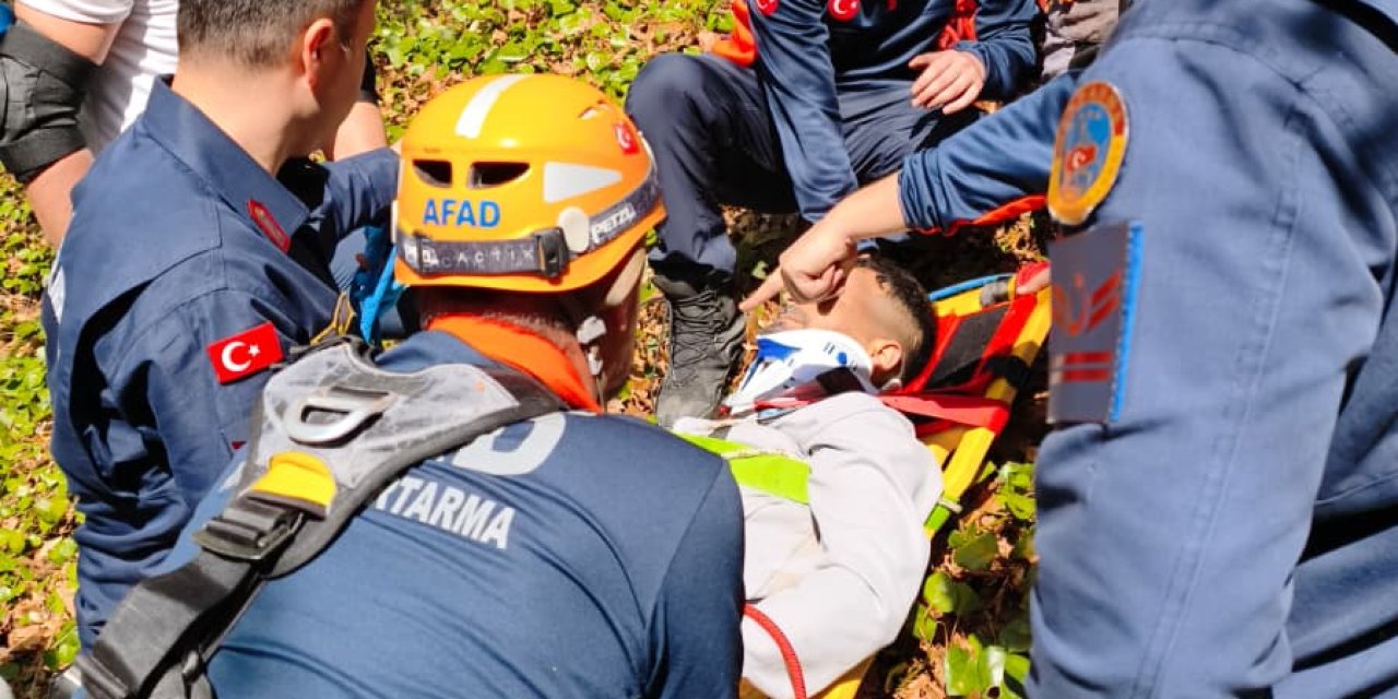 Kayalık alana düşen vatandaş kurtarıldı