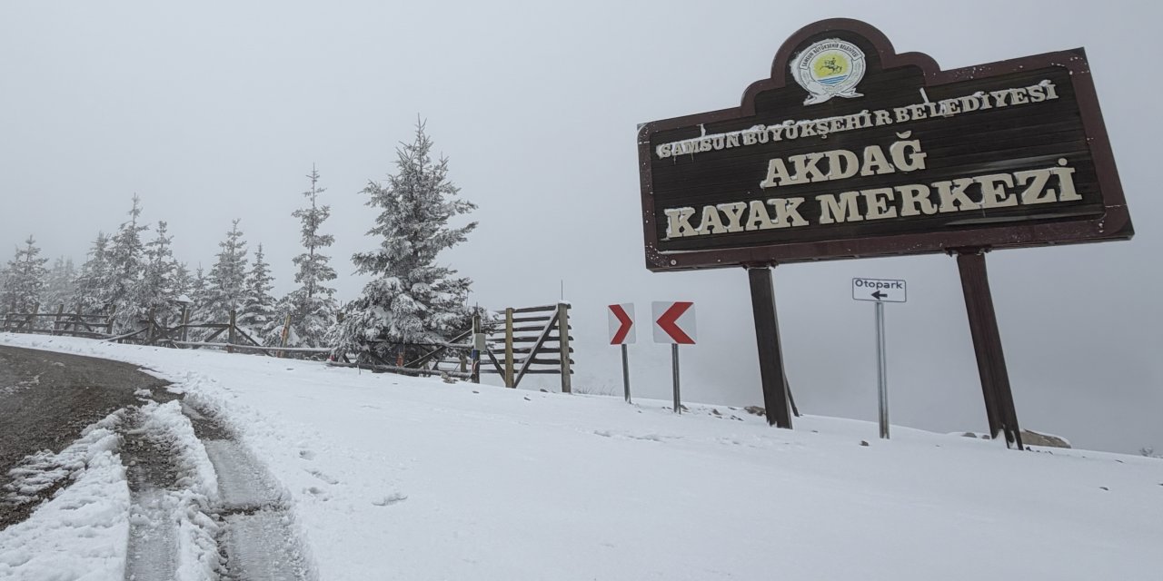 Samsun'un yüksek kesimlerinde kar etkili oldu