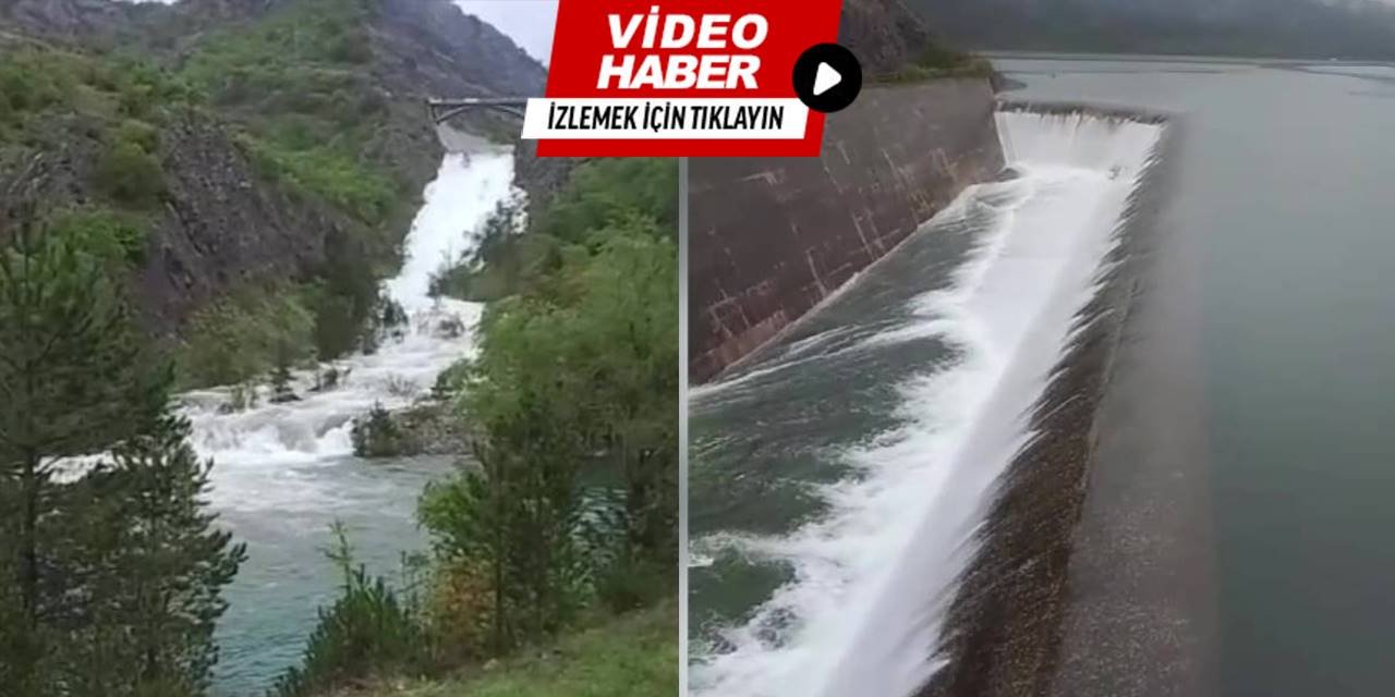 Taşkın riski bulunan Yeşilırmak Nehri görüntülendi