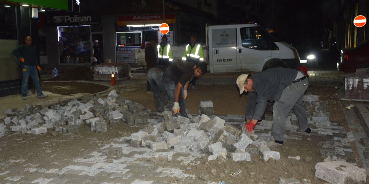 Havza ilçesinde selde zarar gören yollarda bakım ve onarım yapılıyor
