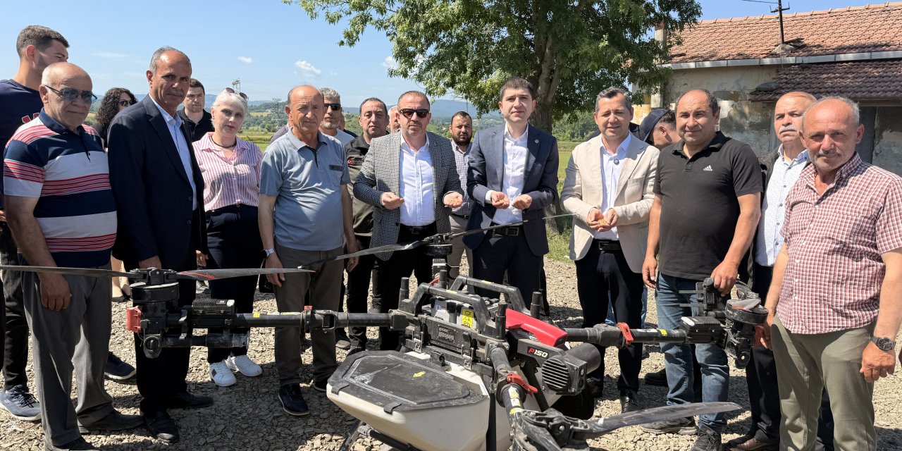 Samsun'da zirai dronla çeltik ekimi yapılıyor