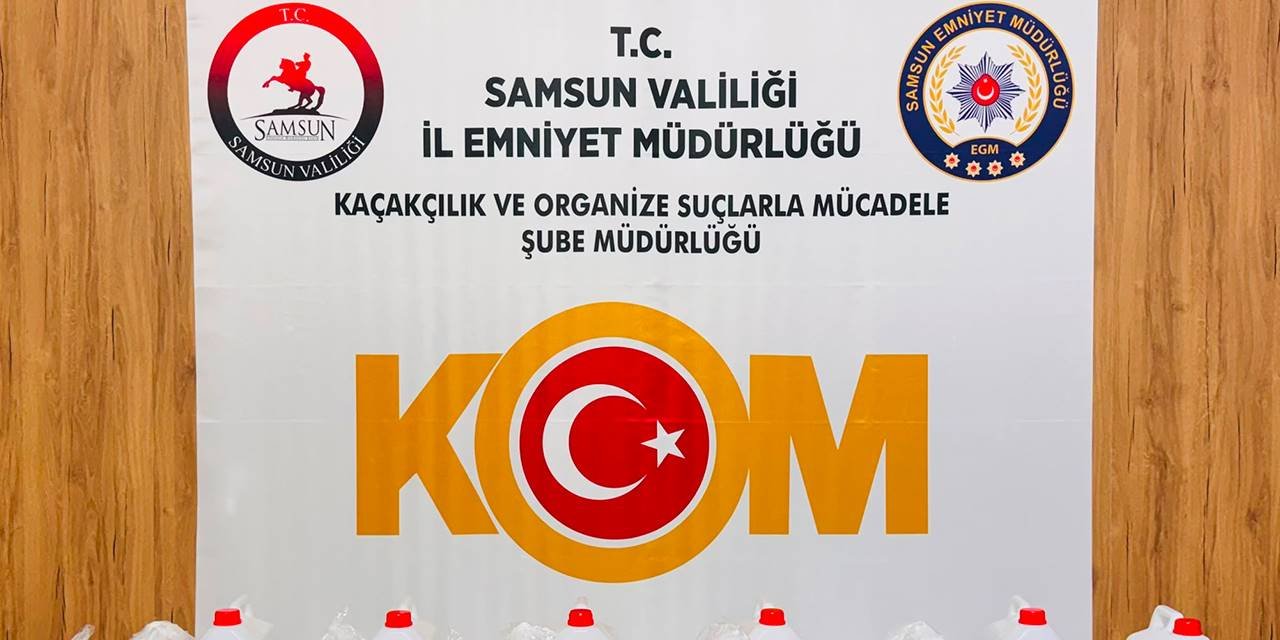 Samsun'da 90 litre etil alkol ele geçirildi