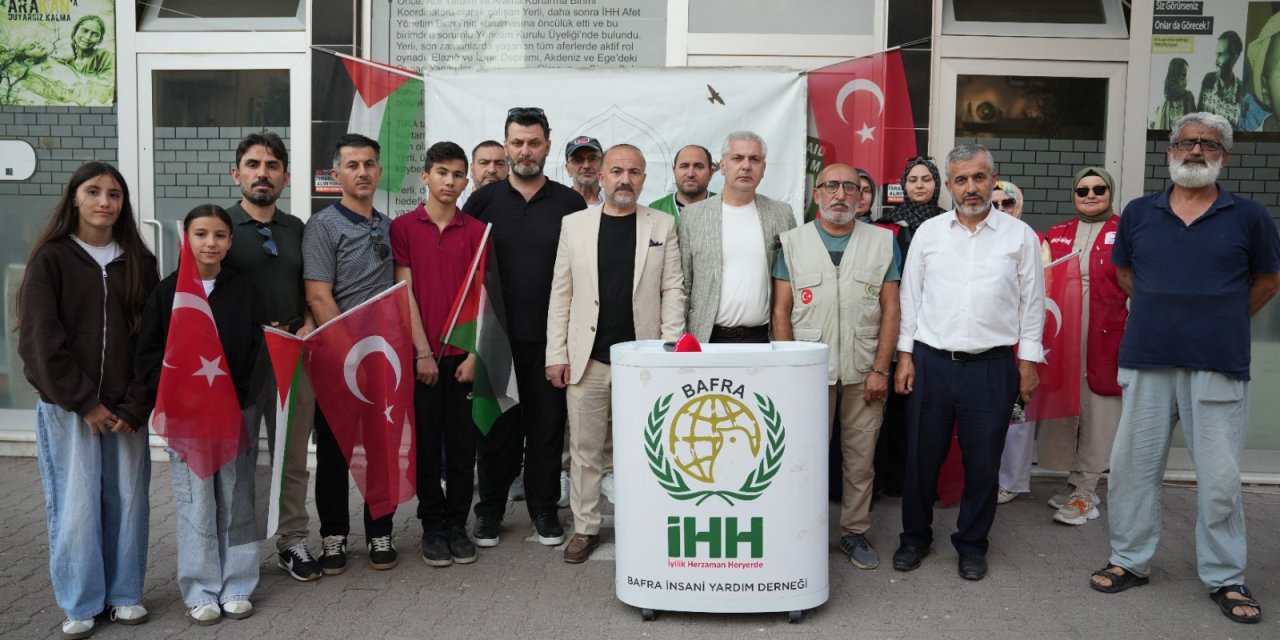Sumud Filosu aktivistleri için Samsun'da basın açıklaması yapıldı