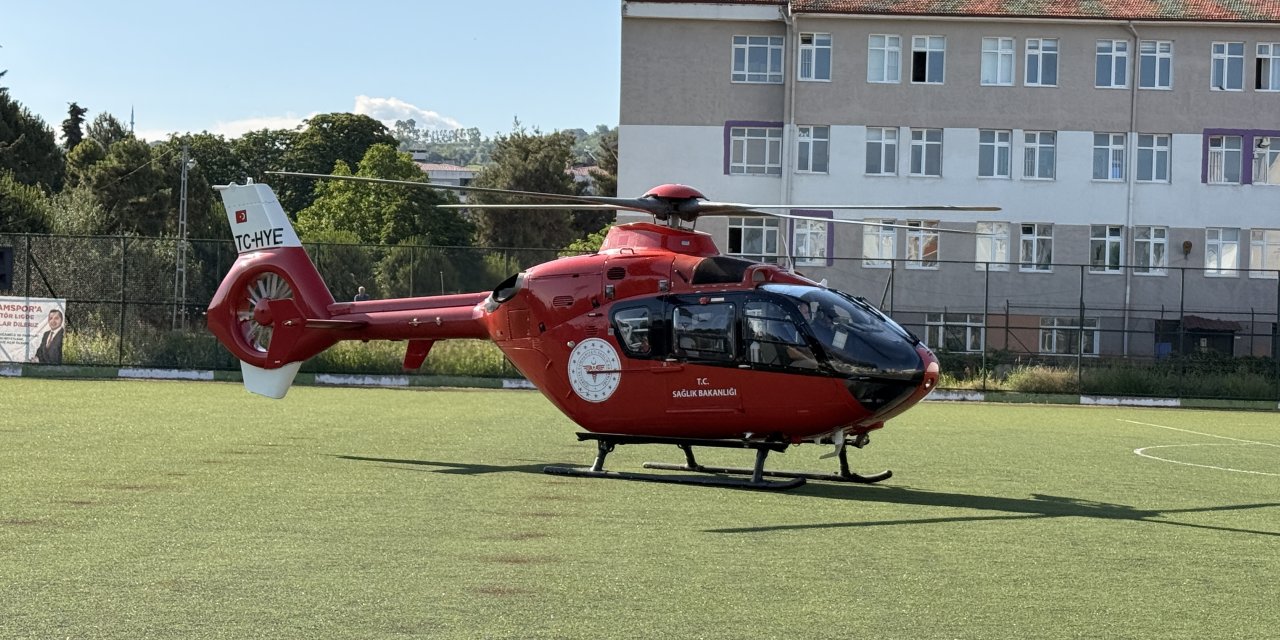 Hasta ambulans helikopterle hastaneye kaldırıldı