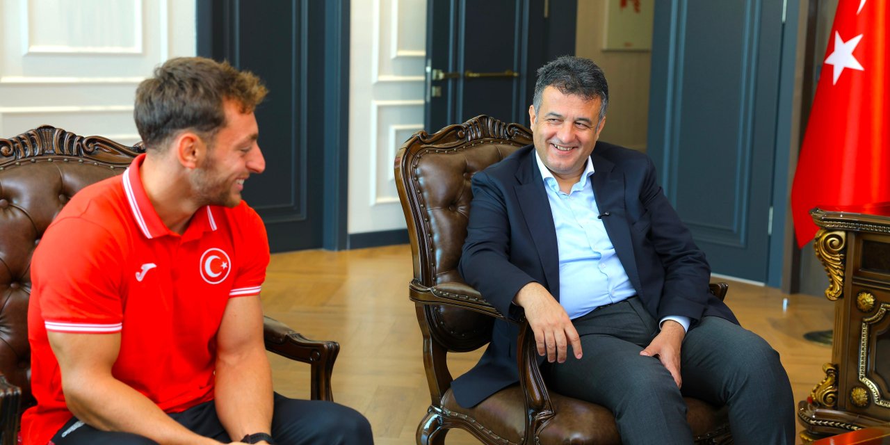 Başkan Doğan milli sporcuyu ağırladı