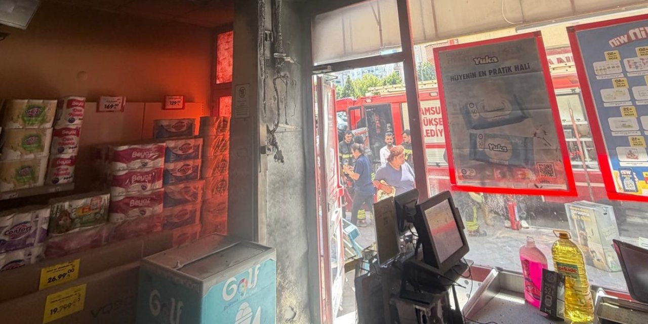 Markette çıkan yangın söndürüldü