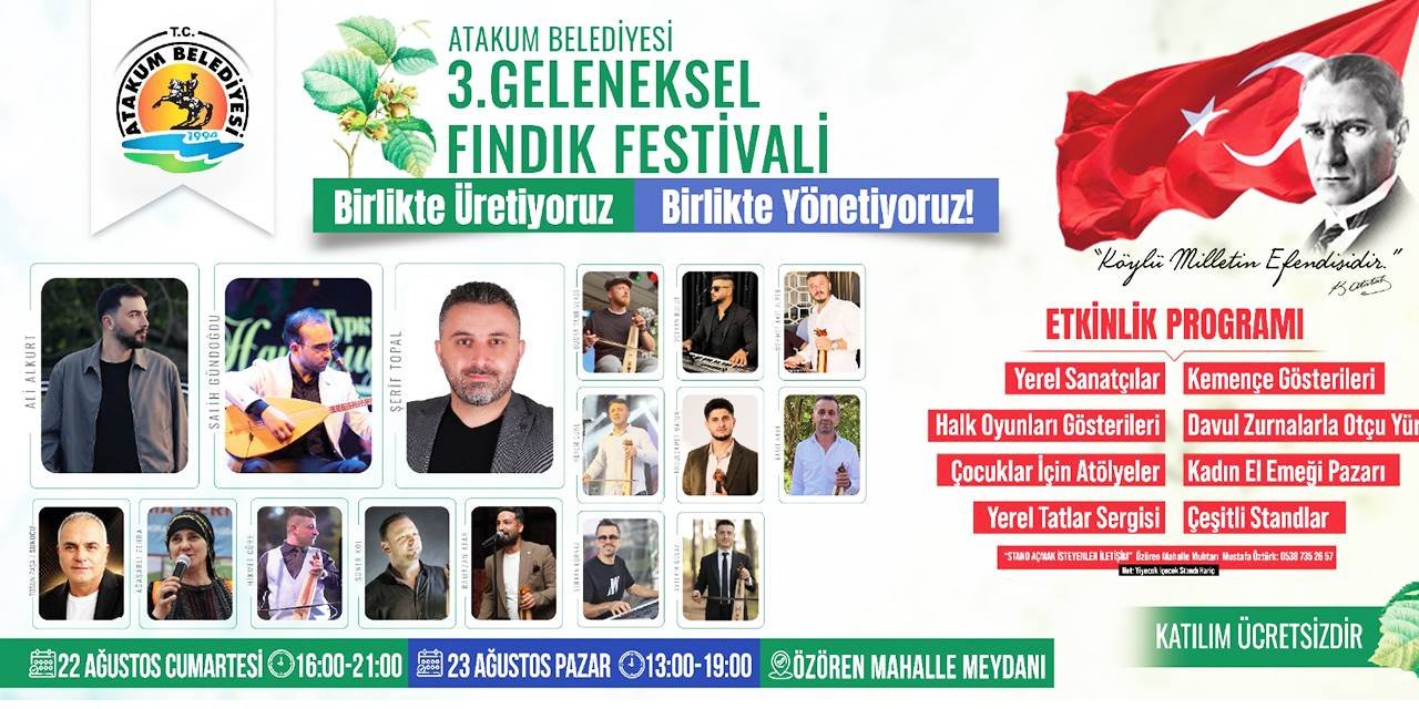 Atakum Belediyesi Geleneksel Fındık Festivali başlıyor