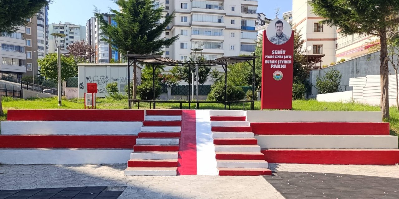 İlkadım’ın parklarına kırmızı beyaz dokunuş