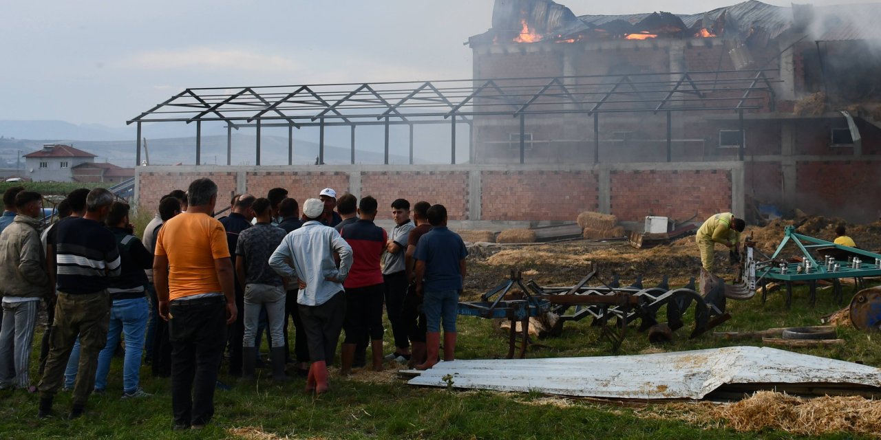 Samsun'da samanlıkta yangın çıktı