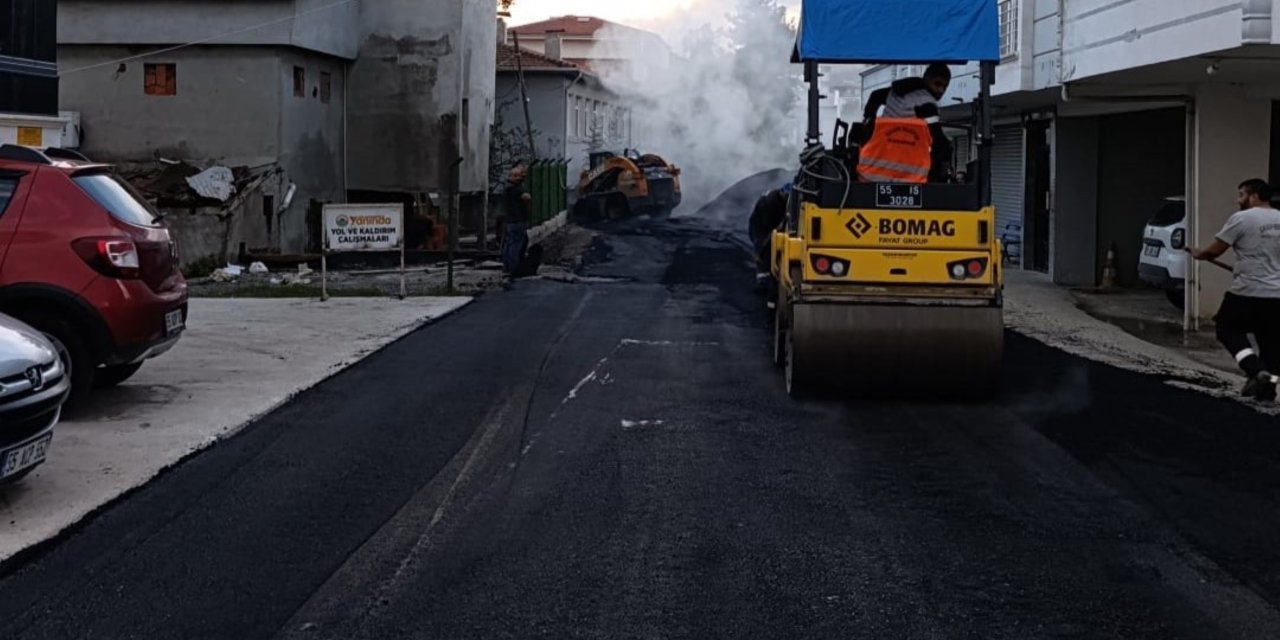 İlkadım'da yol çalışmaları devam ediyor