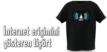 İnternet erişimini gösteren tişört