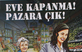 "Eve kapanma pazara çık" afişine ilginç tepki