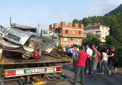 Kanala yuvarlandı...