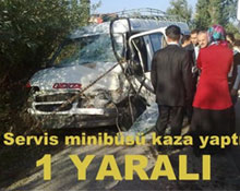 Gerze'de okul servisi kaza yaptı
