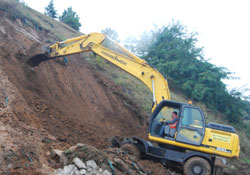 Kayan toprağa, kaya engeli