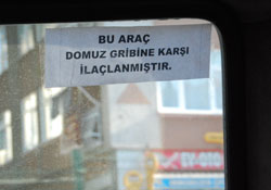 "Bu araç dezenfektelidir"