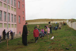 Okulda fidan seferberliği