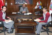 Öğrenciler Şahin'le röportaj yaptı