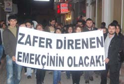 Halkevlerinden işçilere destek eylemi