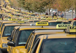 Taksiciler protestoda