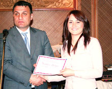 Halk oyunları ekibine teşekkür belgesi