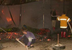 Sebze pazarında yangın